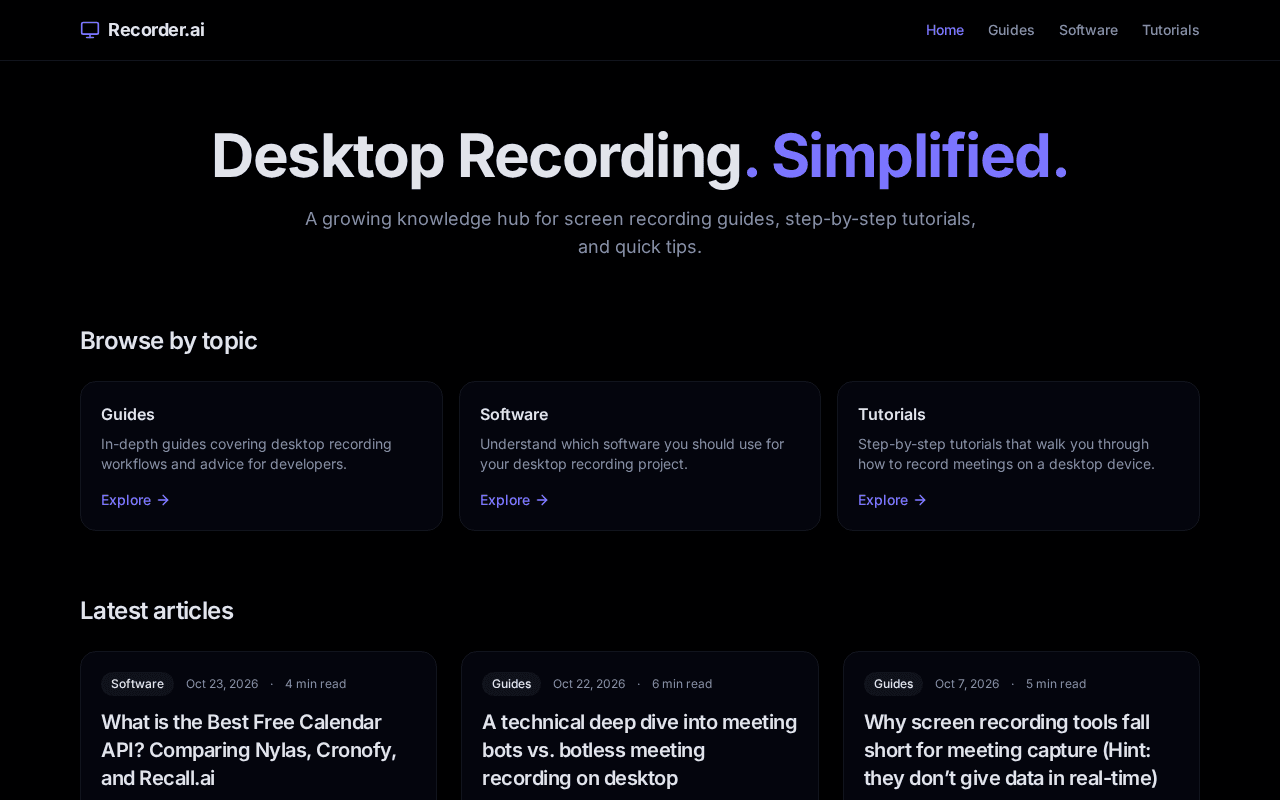 Screenshot of recorder.ai