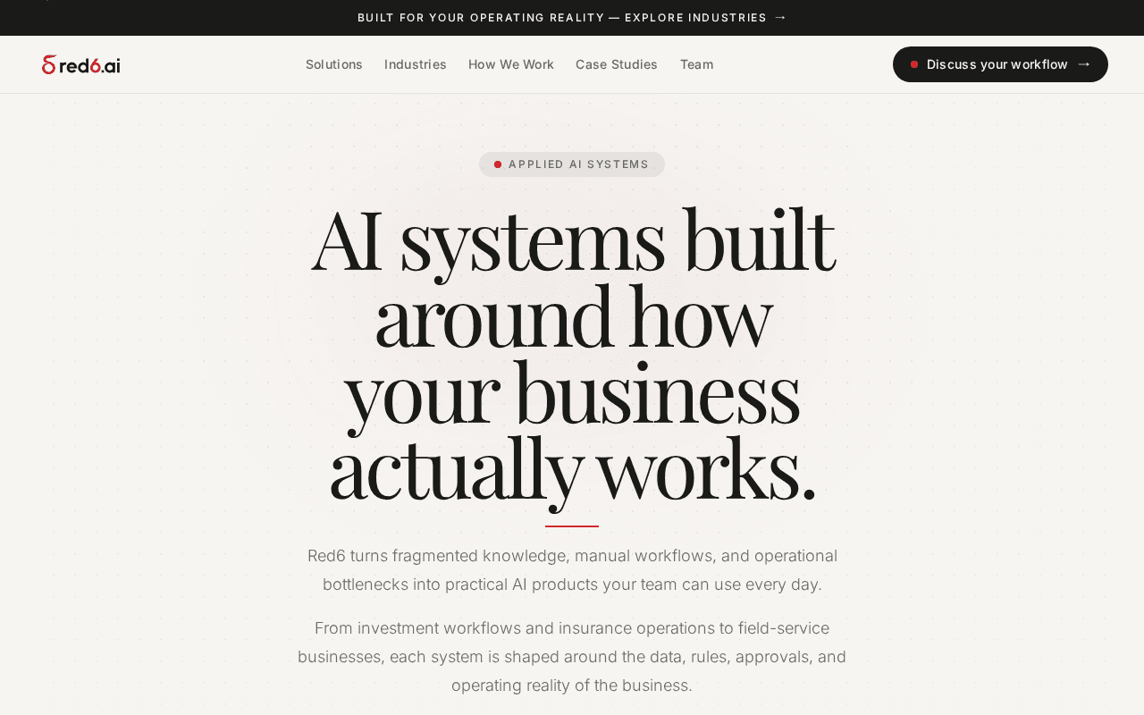 Screenshot of red6.ai