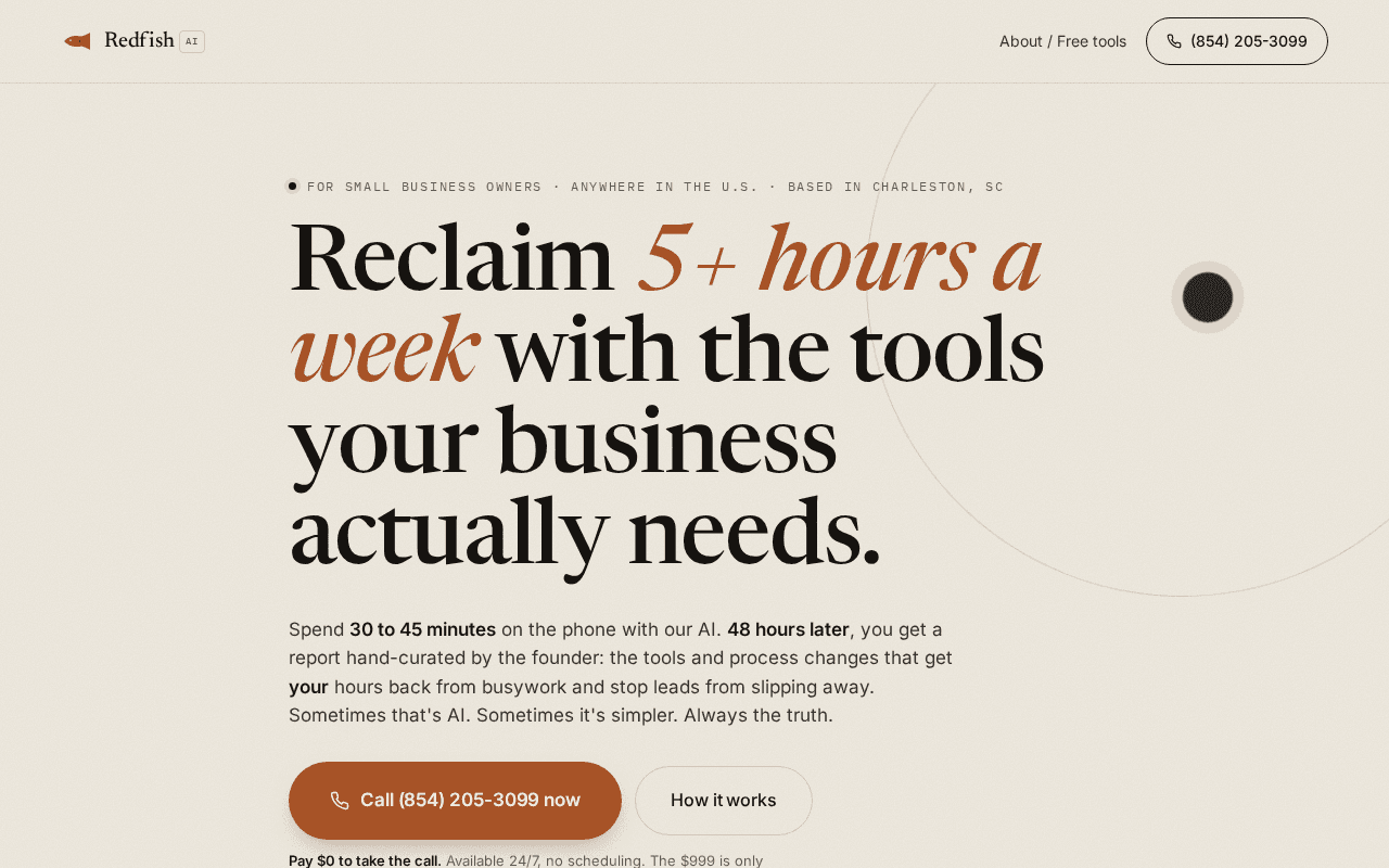 Screenshot of redfishai.ai