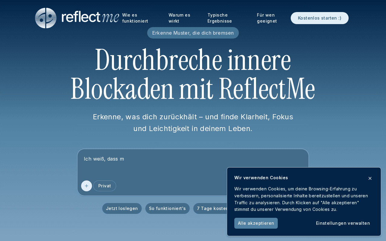 Screenshot of reflectme.ai