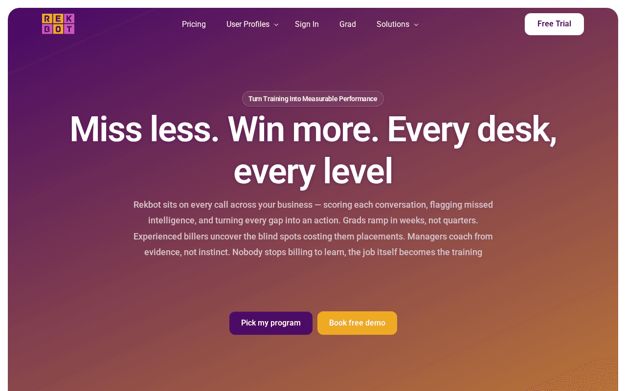 Screenshot of rekbot.ai