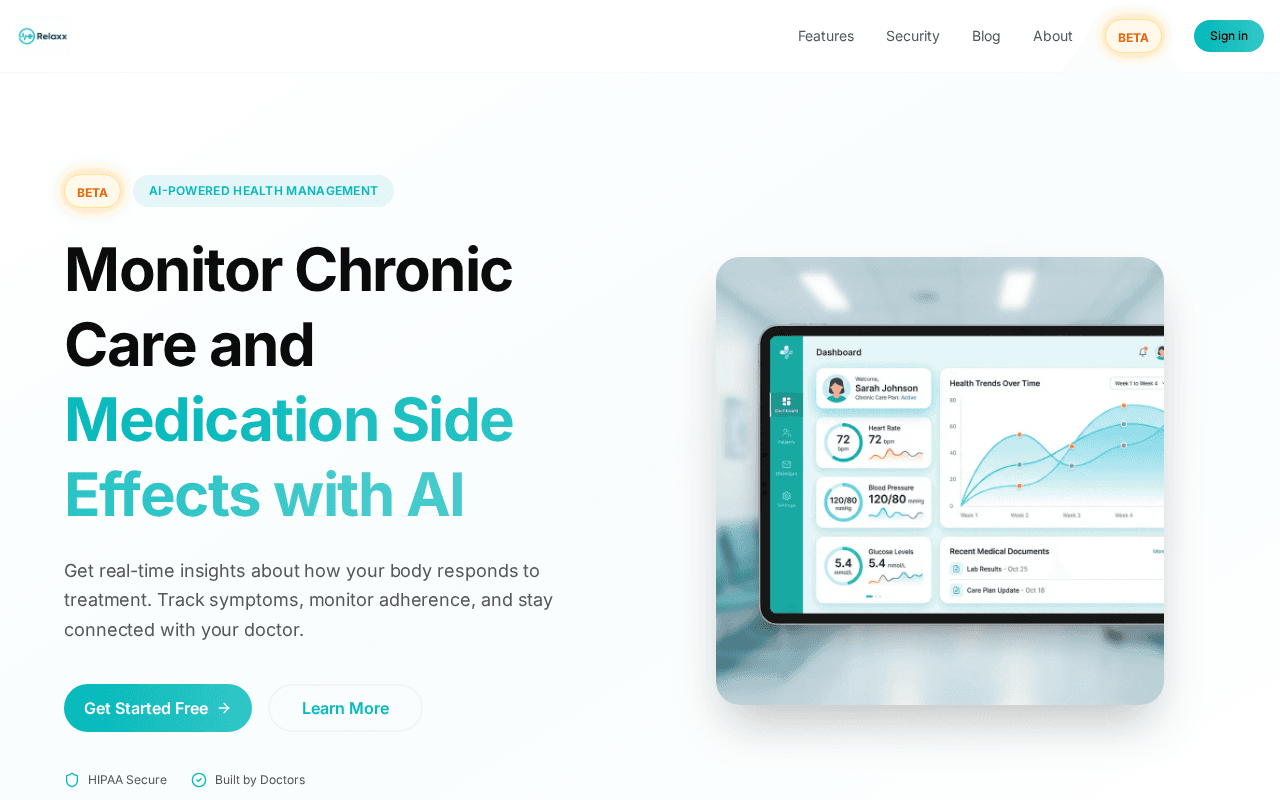 Screenshot of relaxx.ai
