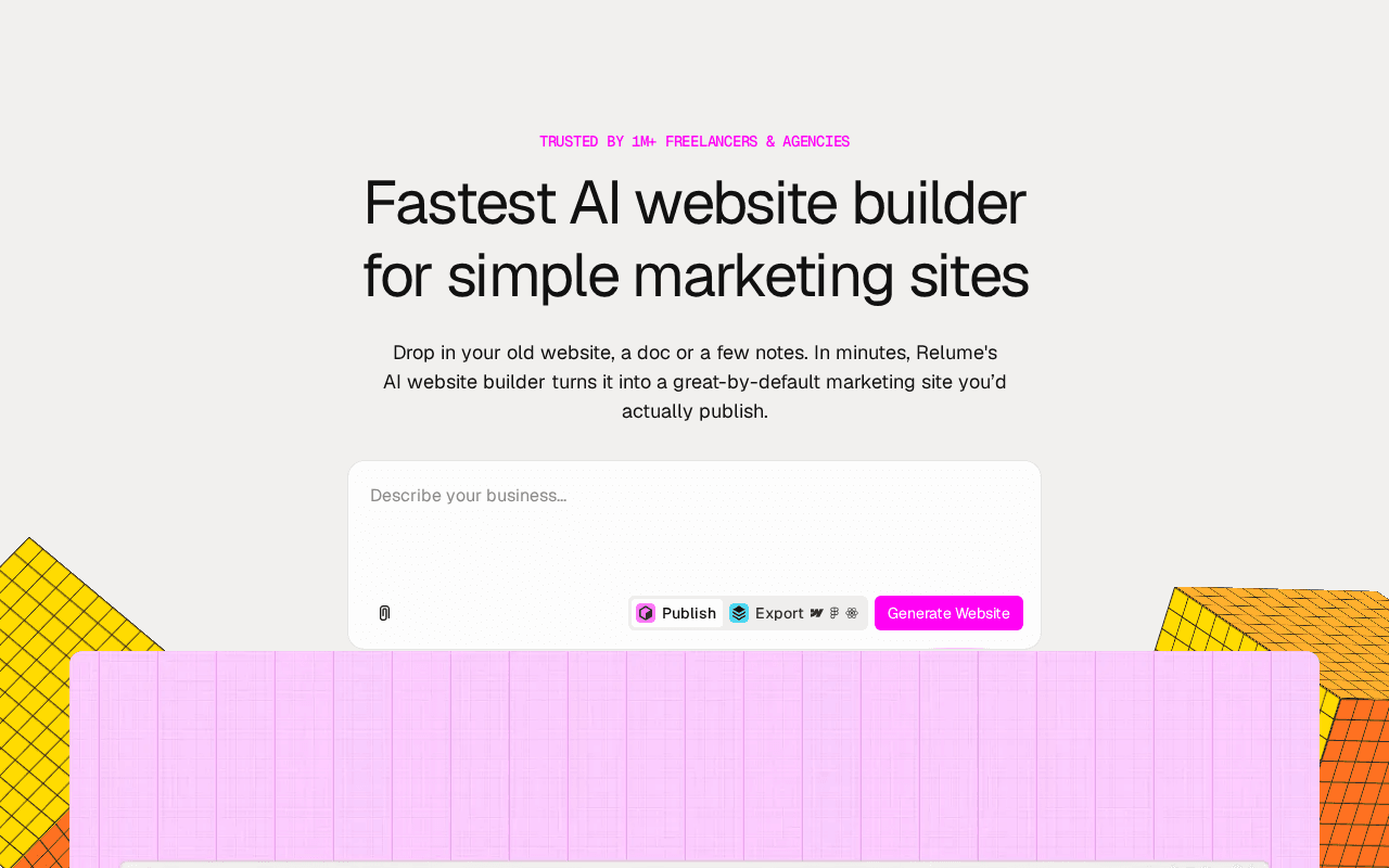Screenshot of relumesite.ai