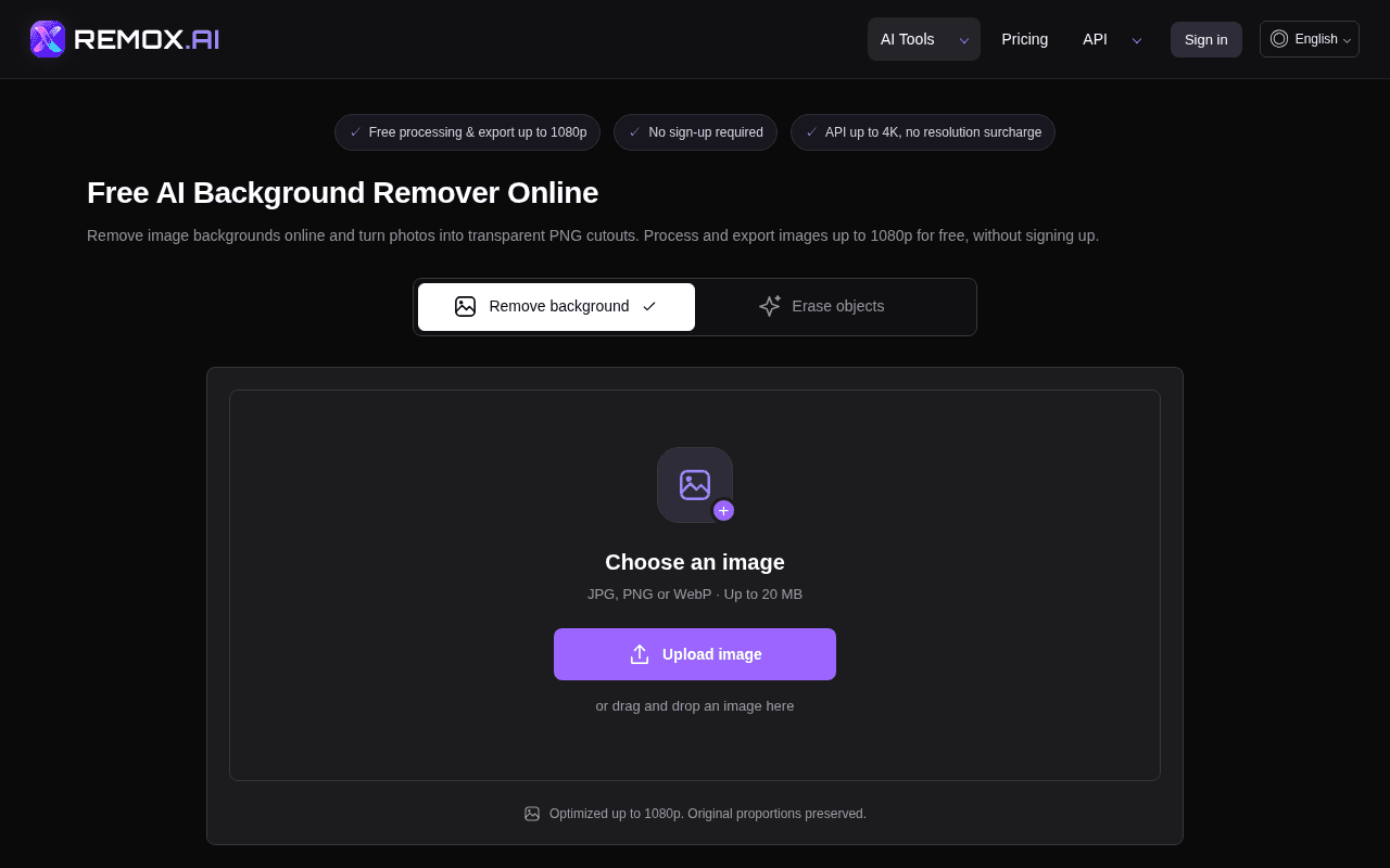 Screenshot of remox.ai