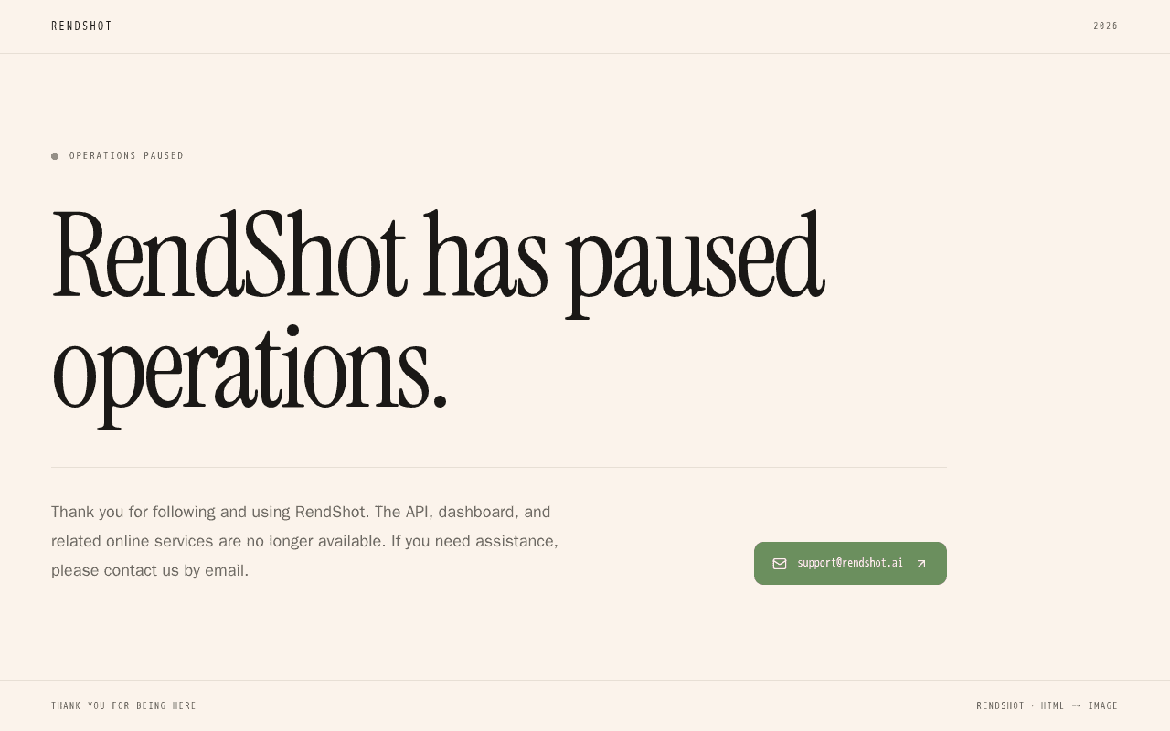 Screenshot of rendshot.ai