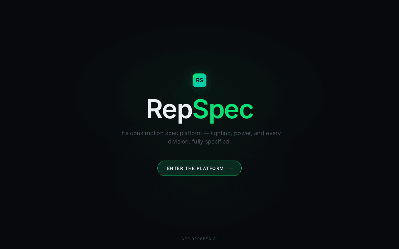 Screenshot of repspec.ai