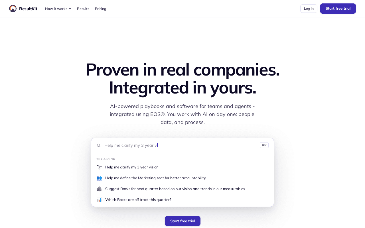 Screenshot of resultkit.ai