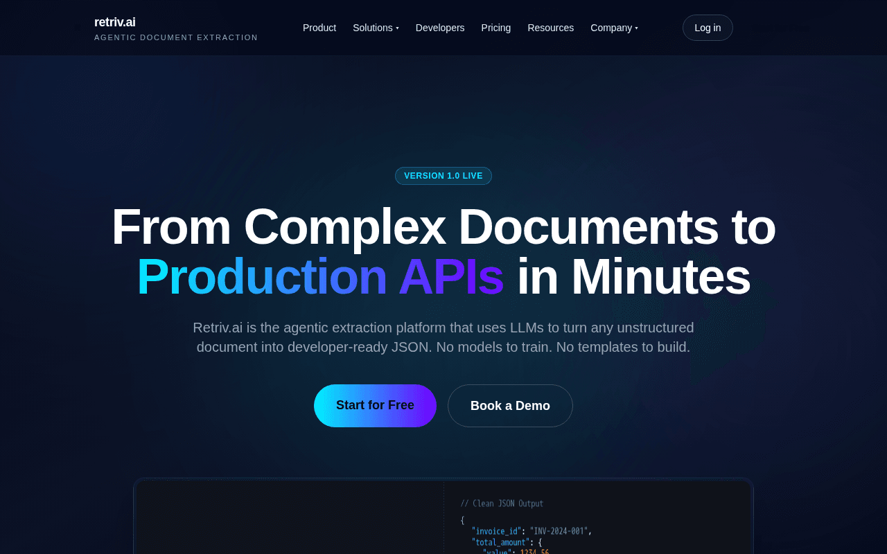Screenshot of retriv.ai