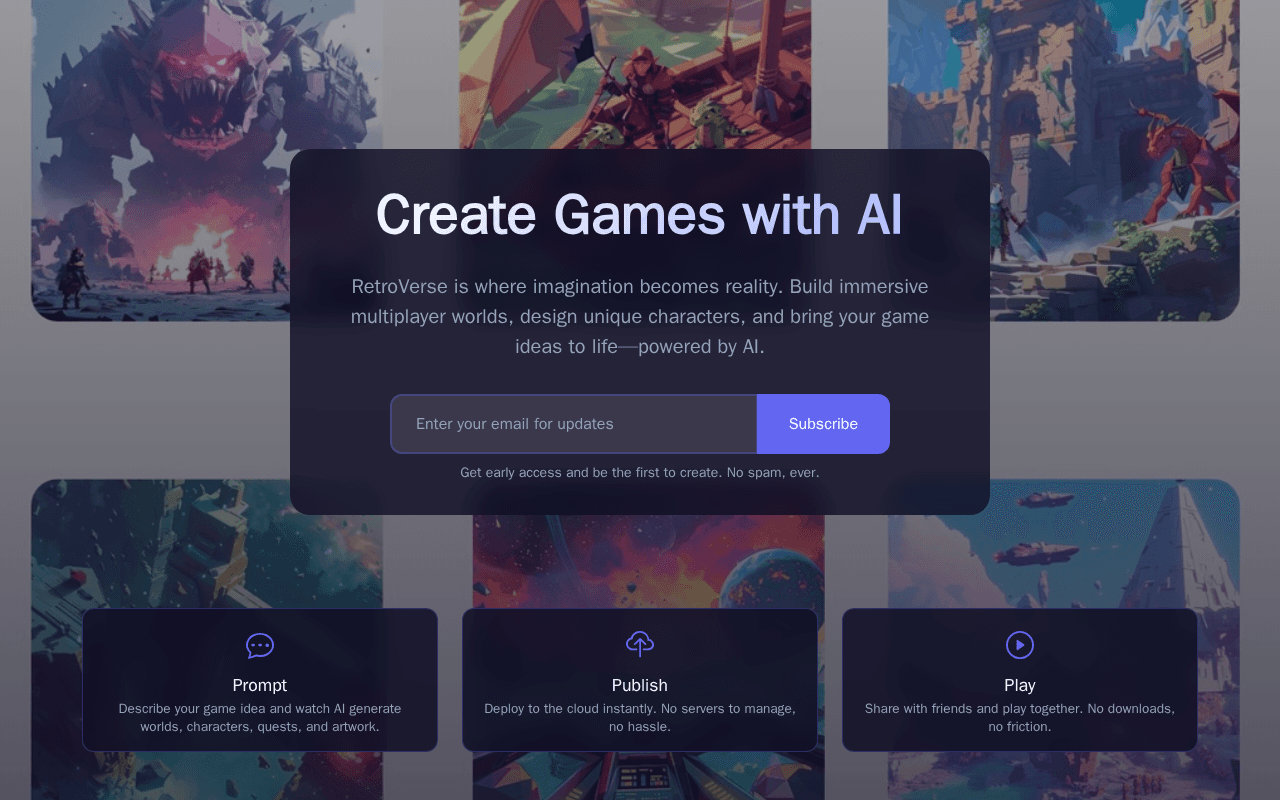 Screenshot of retroverse.ai