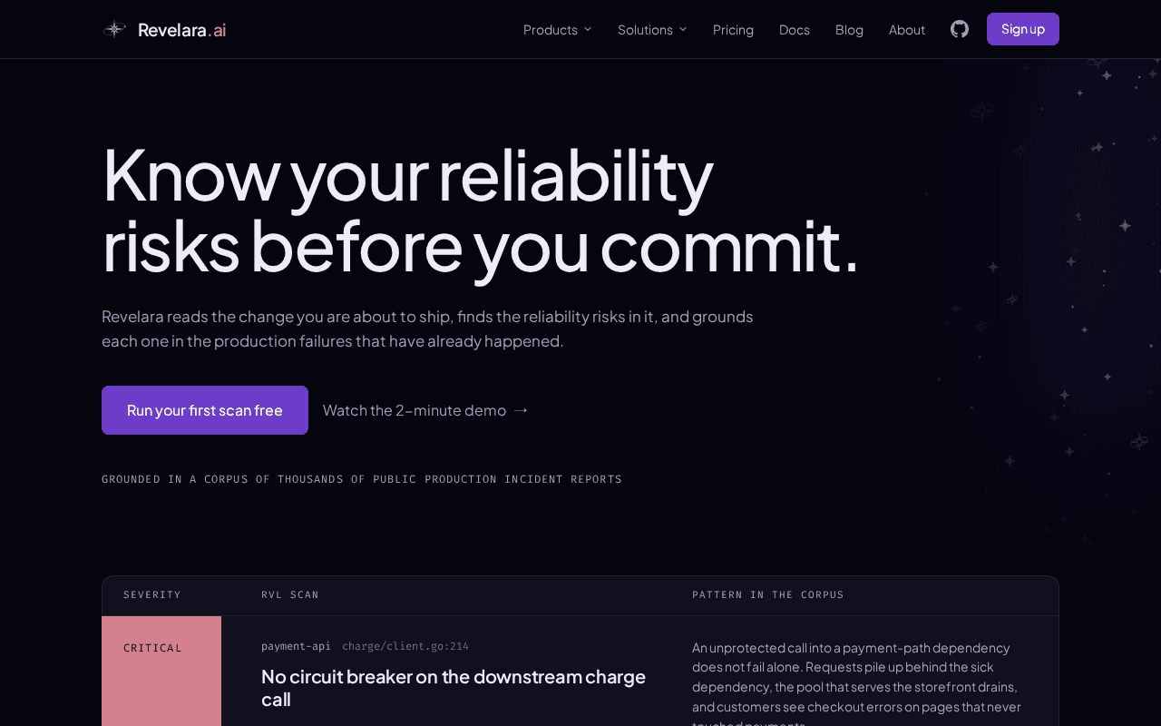 Screenshot of revelara.ai