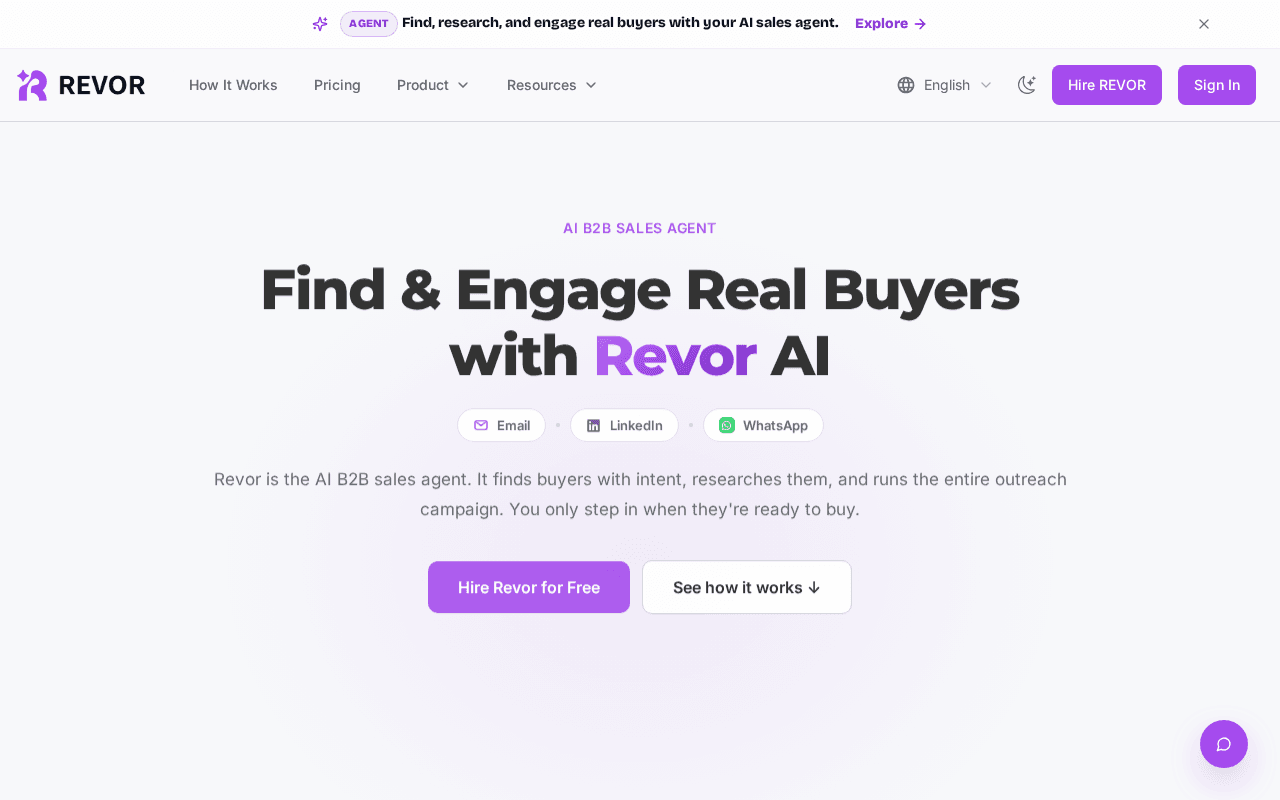 Screenshot of revor.ai