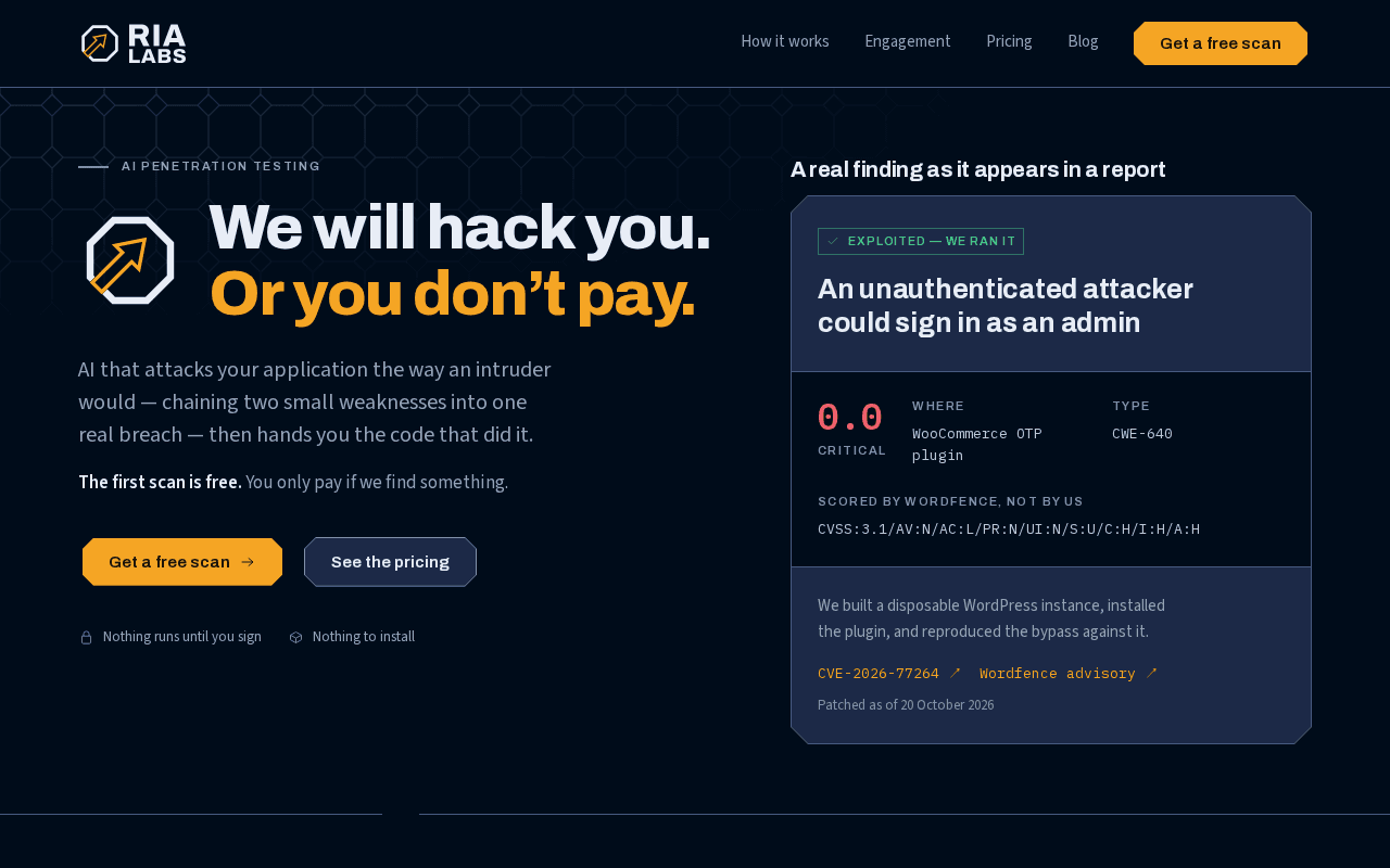 Screenshot of ria-labs.ai
