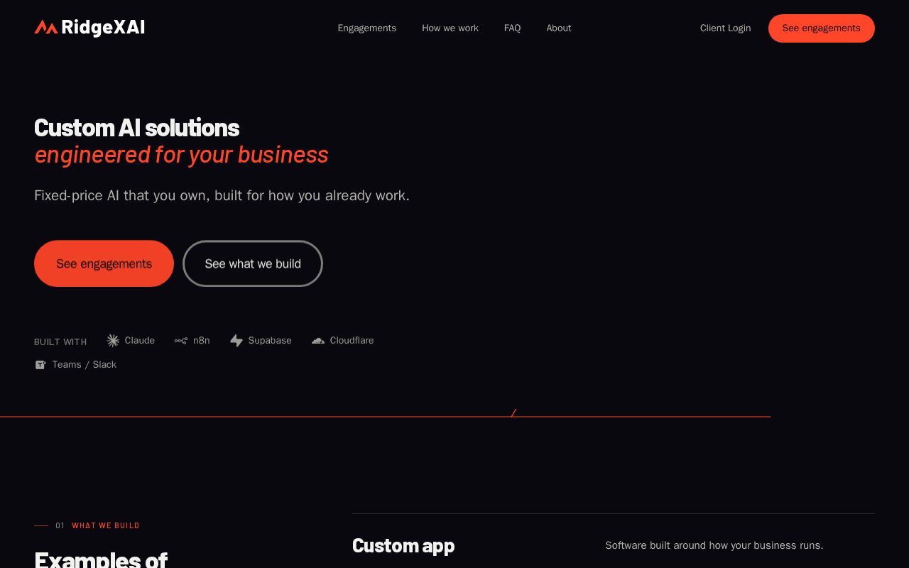 Screenshot of ridgex.ai