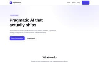 Screenshot of righteous.ai