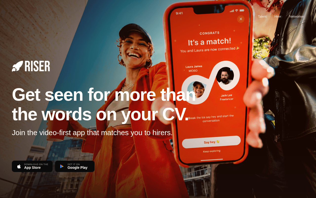 Screenshot of riserapp.ai