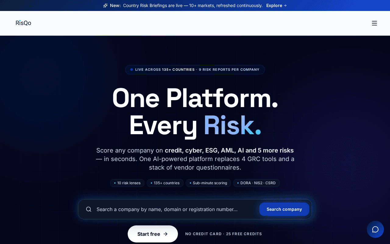 Screenshot of risqo.ai