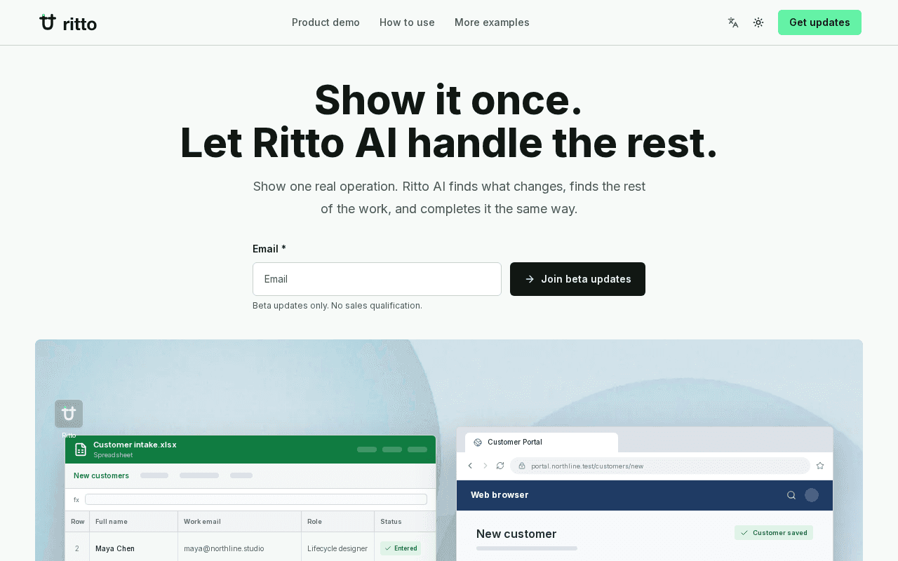 Screenshot of ritto.ai
