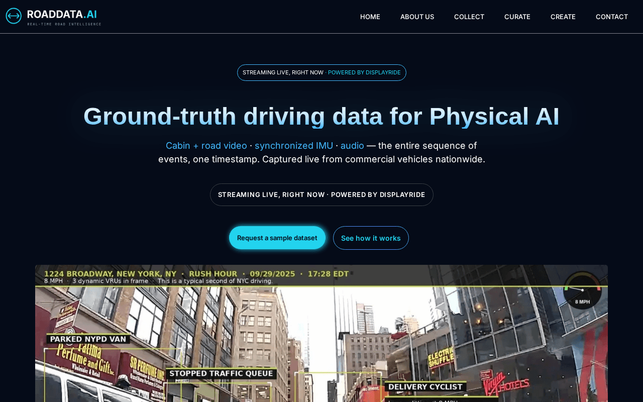 Screenshot of roaddata.ai