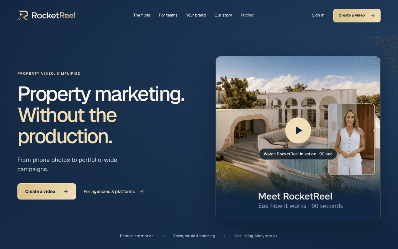 Screenshot of rocketreel.ai