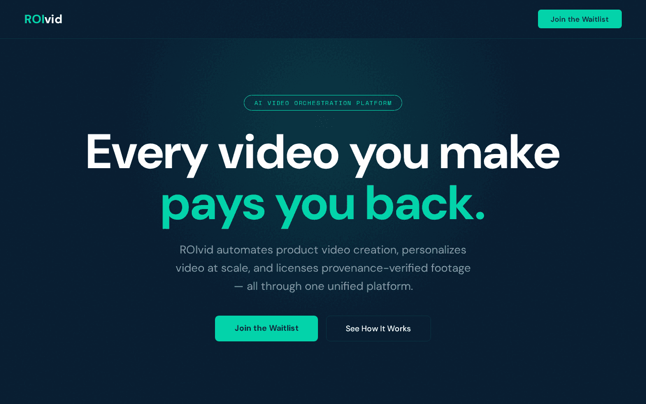 Screenshot of roivid.ai