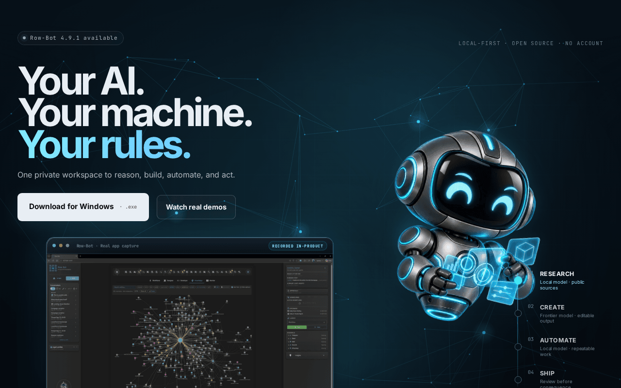 Screenshot of row-bot.ai
