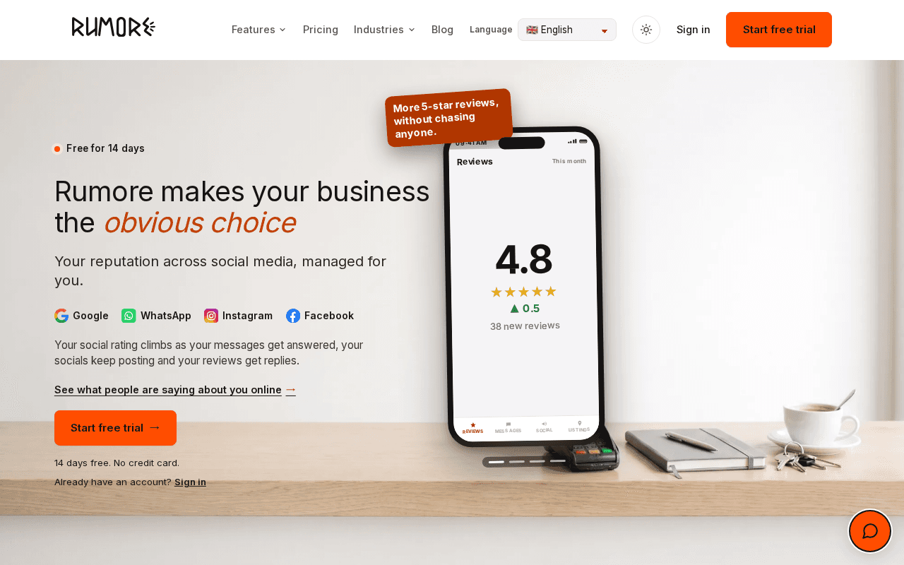 Screenshot of rumore.ai