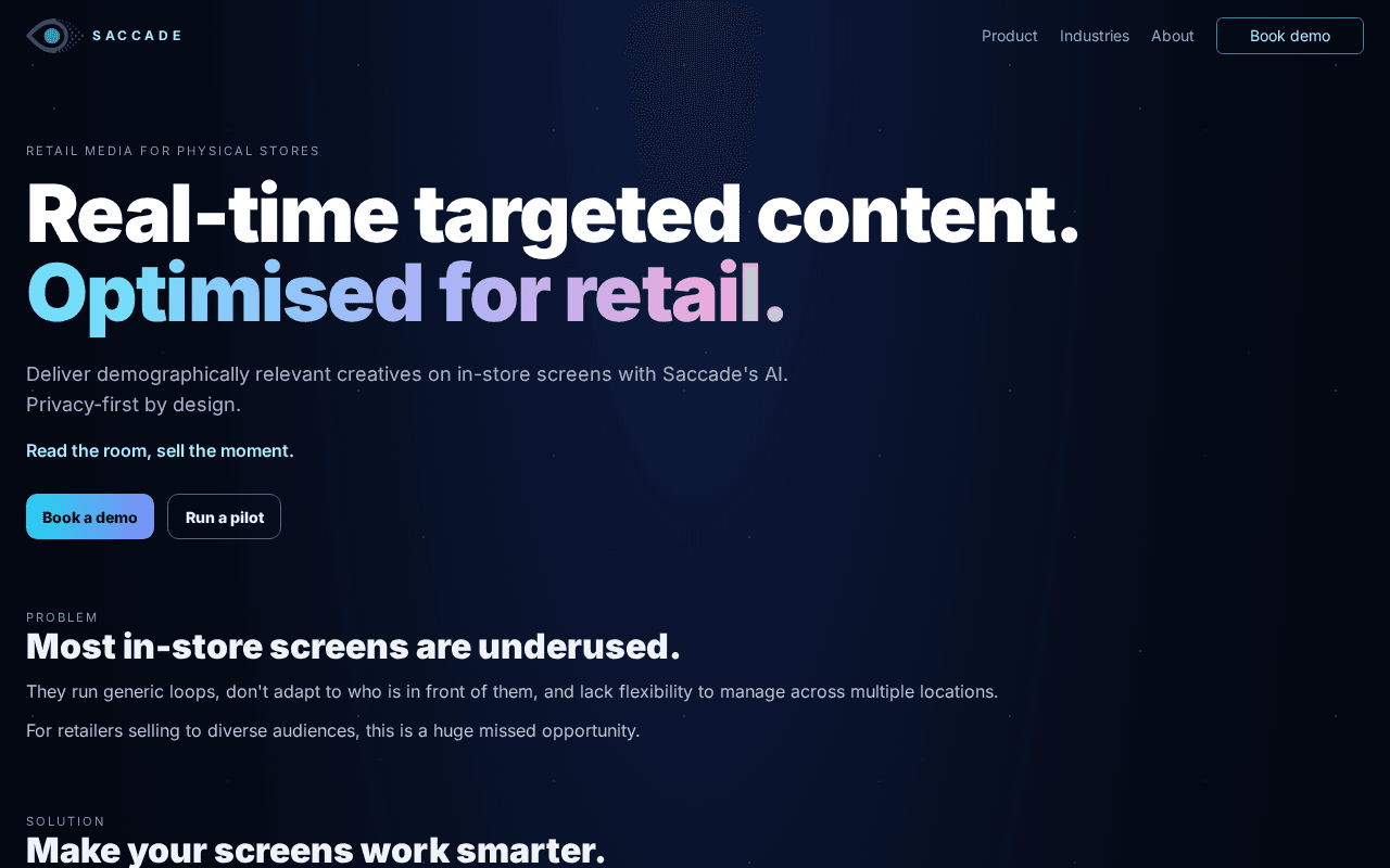 Screenshot of saccade.ai