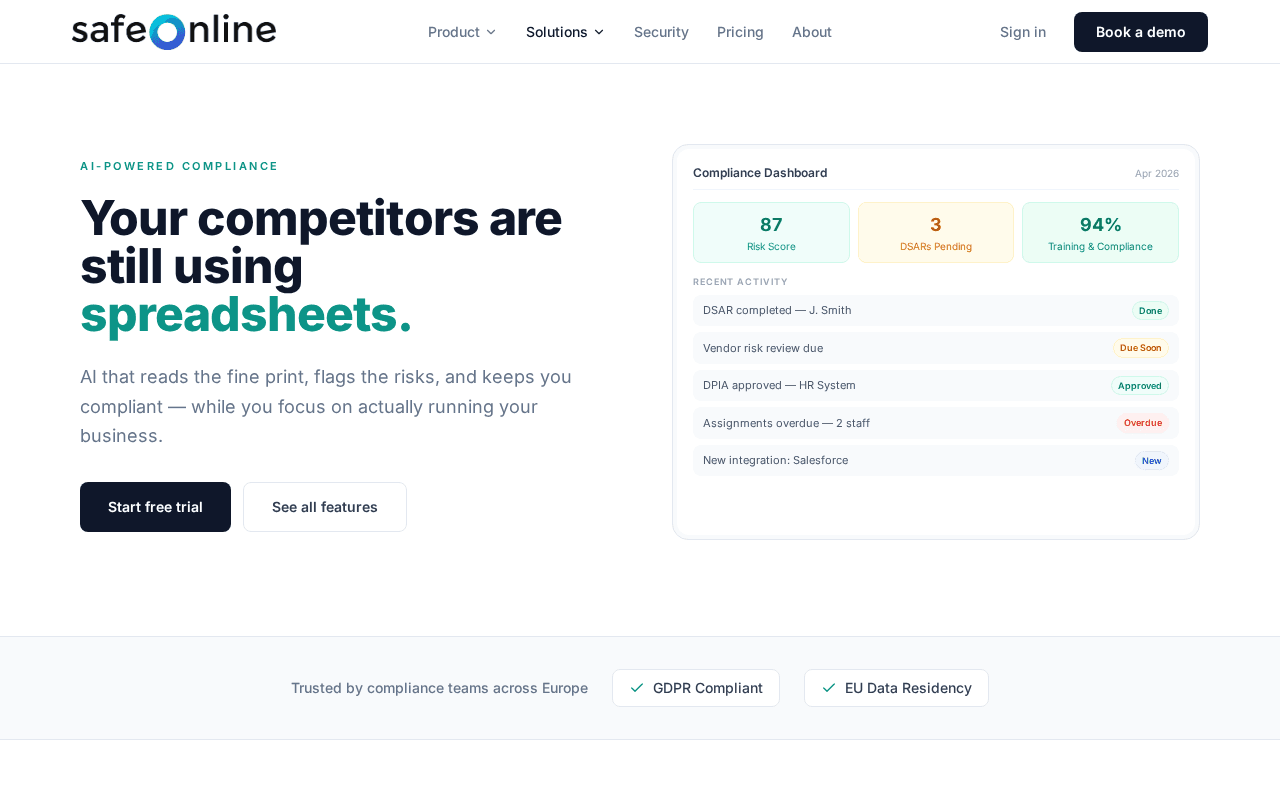 Screenshot of safeonline.ai