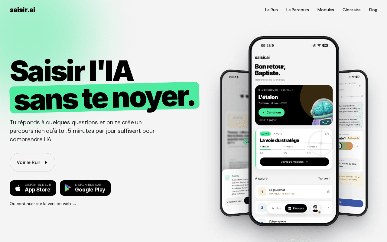 Screenshot of saisir.ai