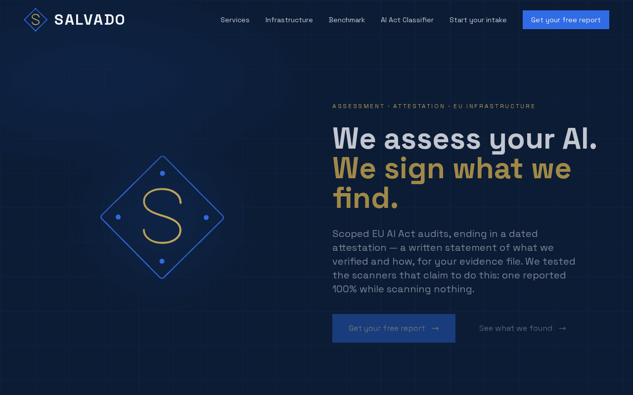 Screenshot of salvado.ai