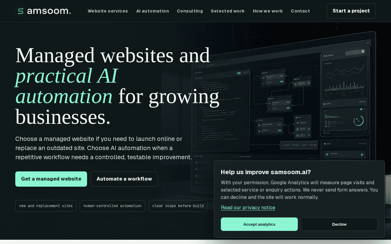 Screenshot of samsoom.ai