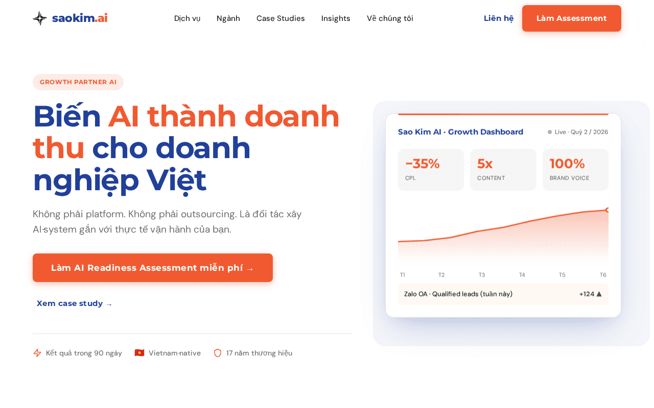 Screenshot of saokim.ai