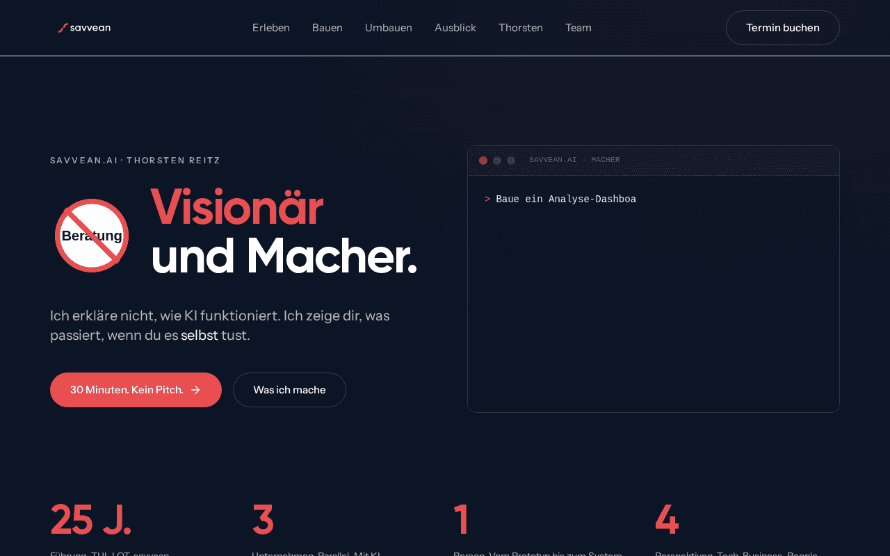 Screenshot of savvean.ai