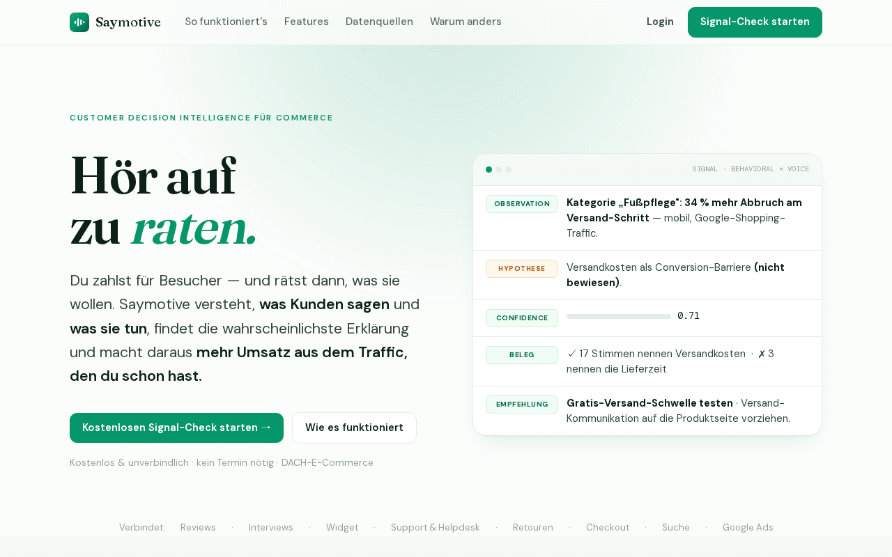 Screenshot of saymotive.ai