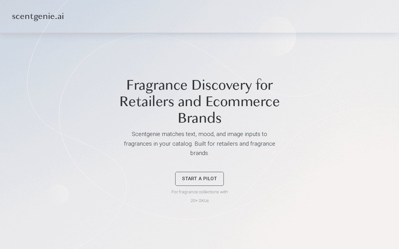 Screenshot of scentgenie.ai