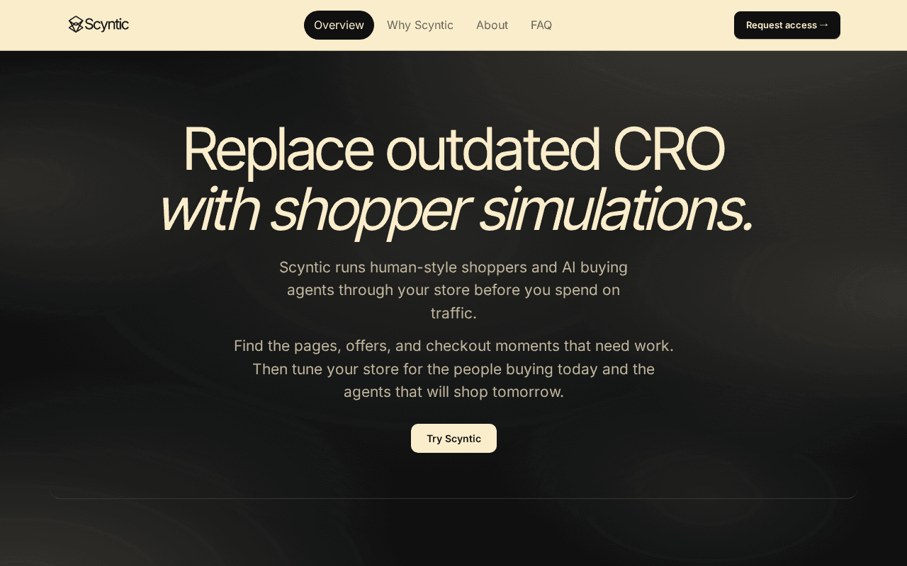 Screenshot of scyntic.ai