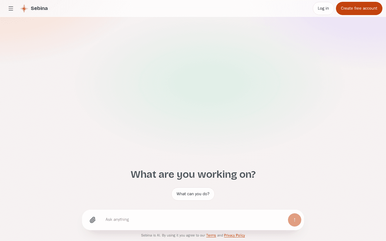Screenshot of sebina.ai