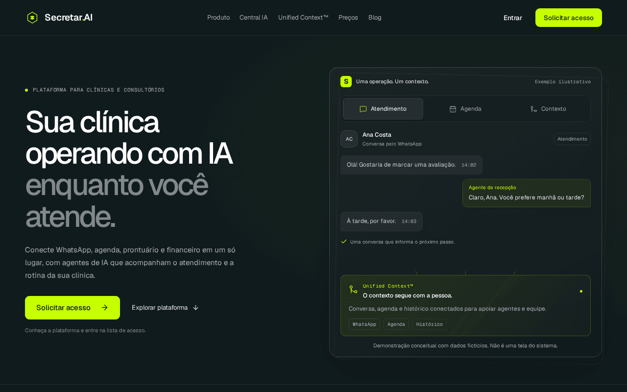 Screenshot of secretar.ai