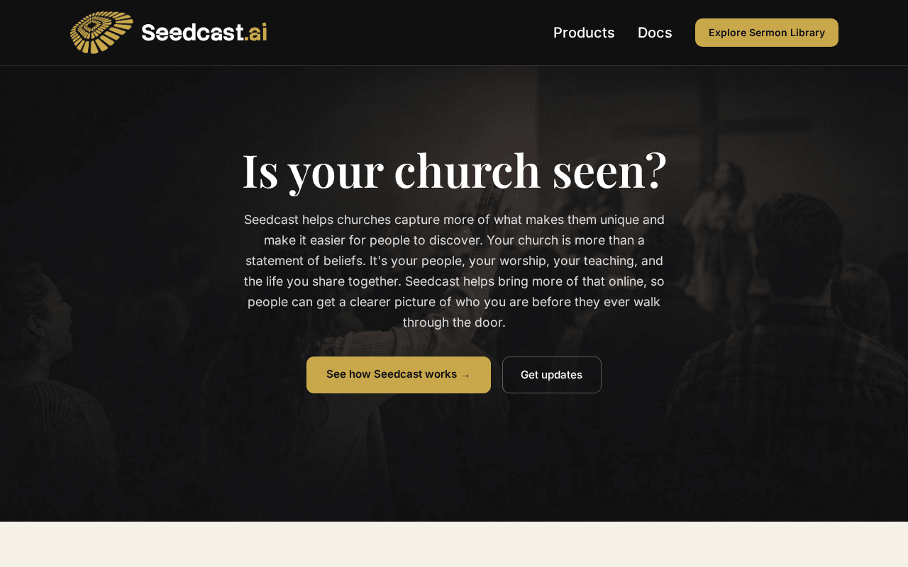 Screenshot of seedcast.ai