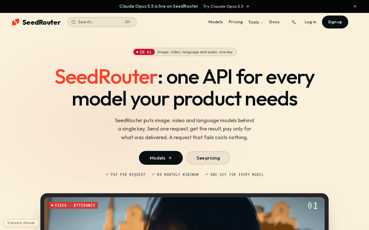 Screenshot of seedrouter.ai