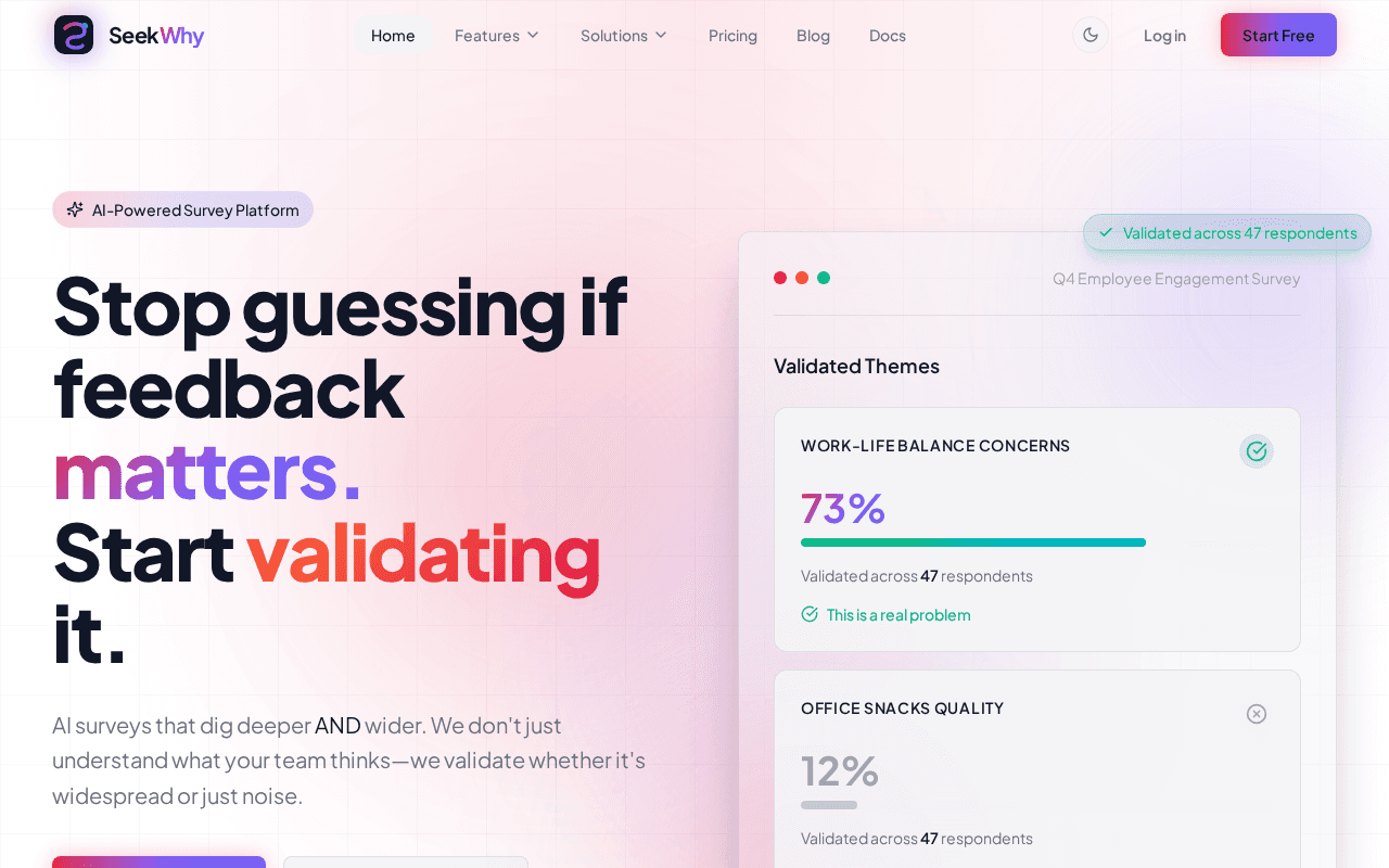Screenshot of seekwhy.ai