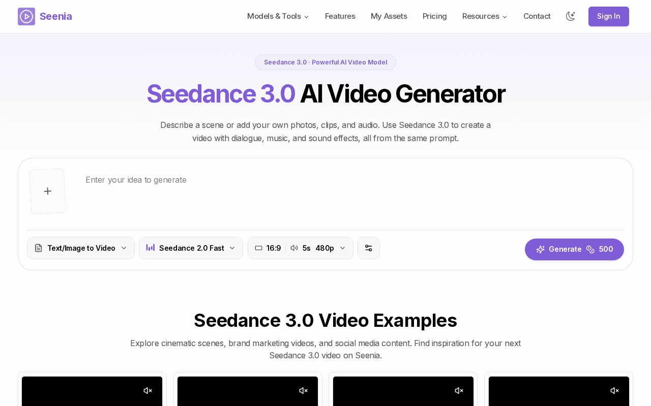 Screenshot of seenia.ai
