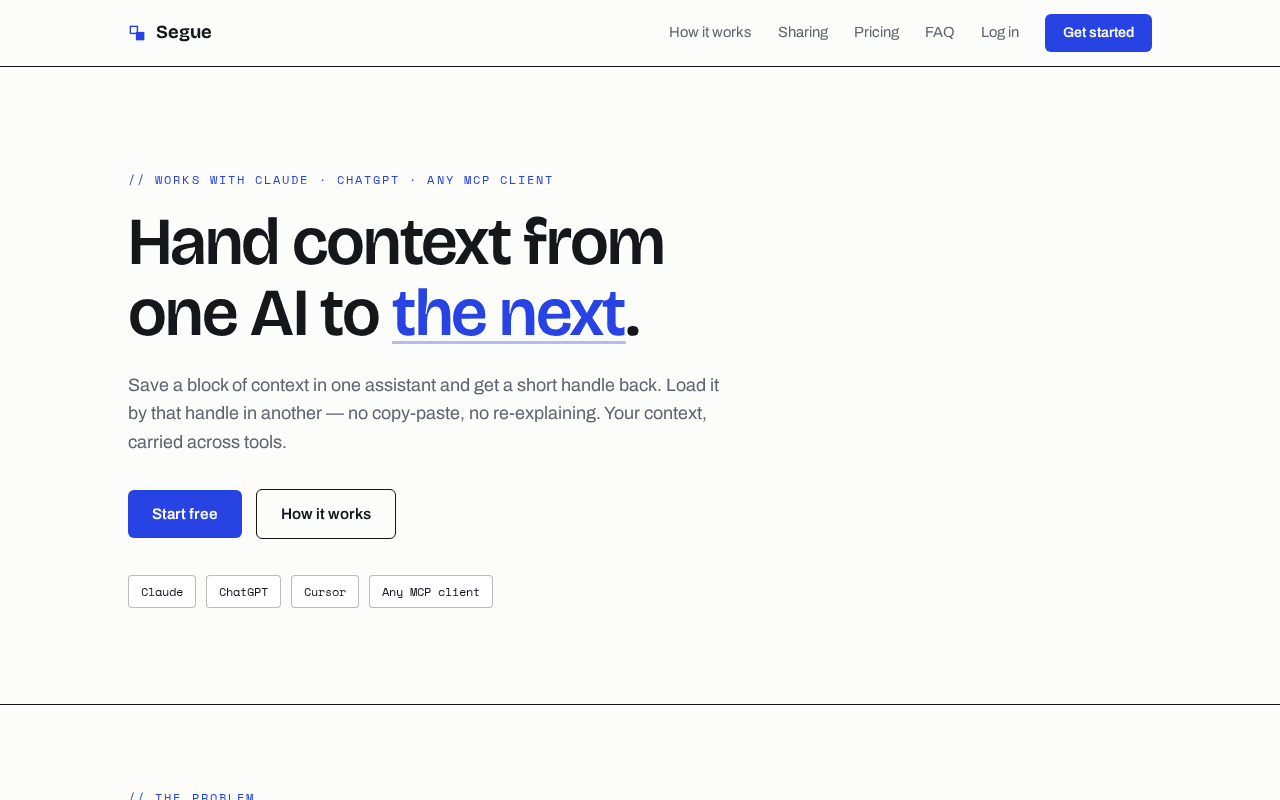 Screenshot of segue.ai