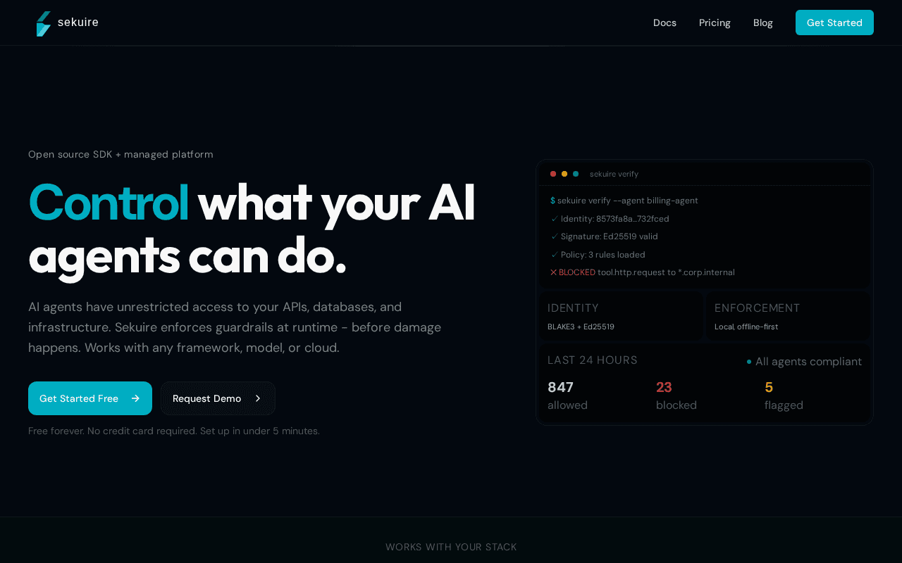 Screenshot of sekuire.ai