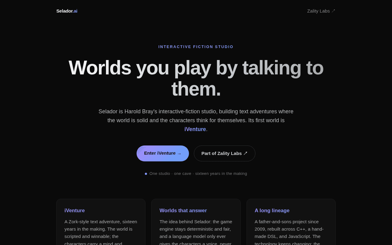 Screenshot of selador.ai