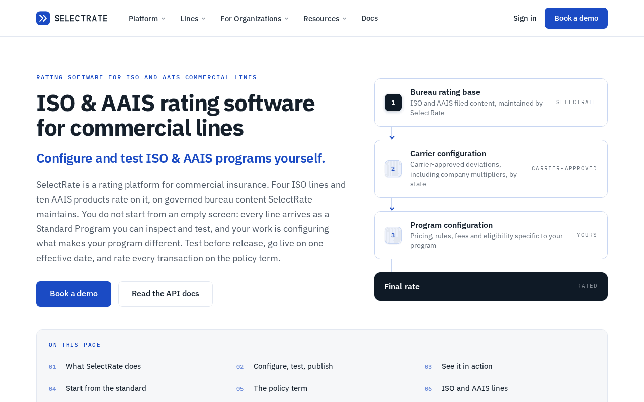 Screenshot of selectrate.ai