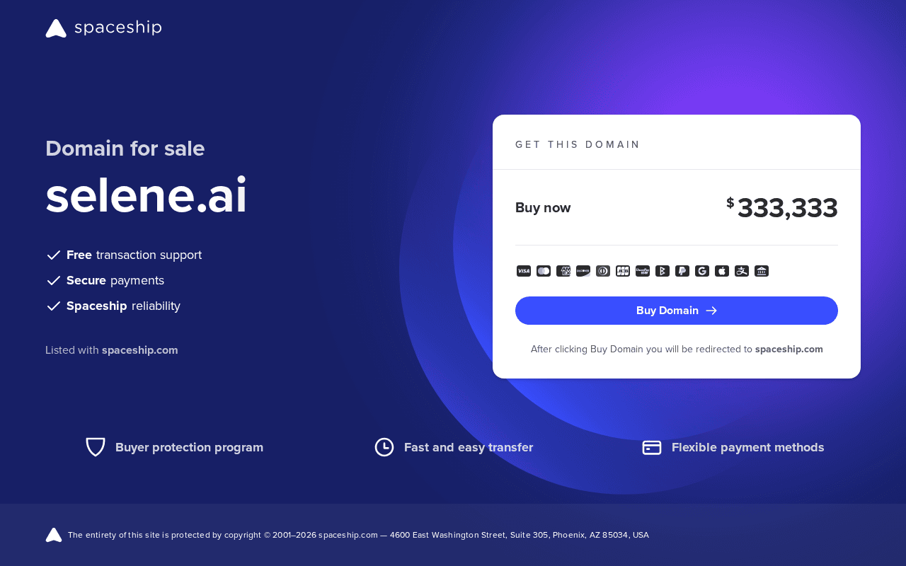 Screenshot of selene.ai