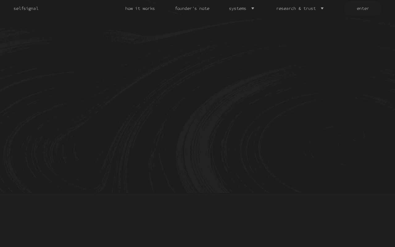 Screenshot of selfsignal.ai