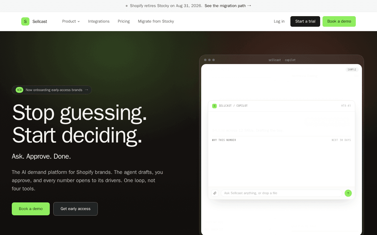 Screenshot of sellcast.ai