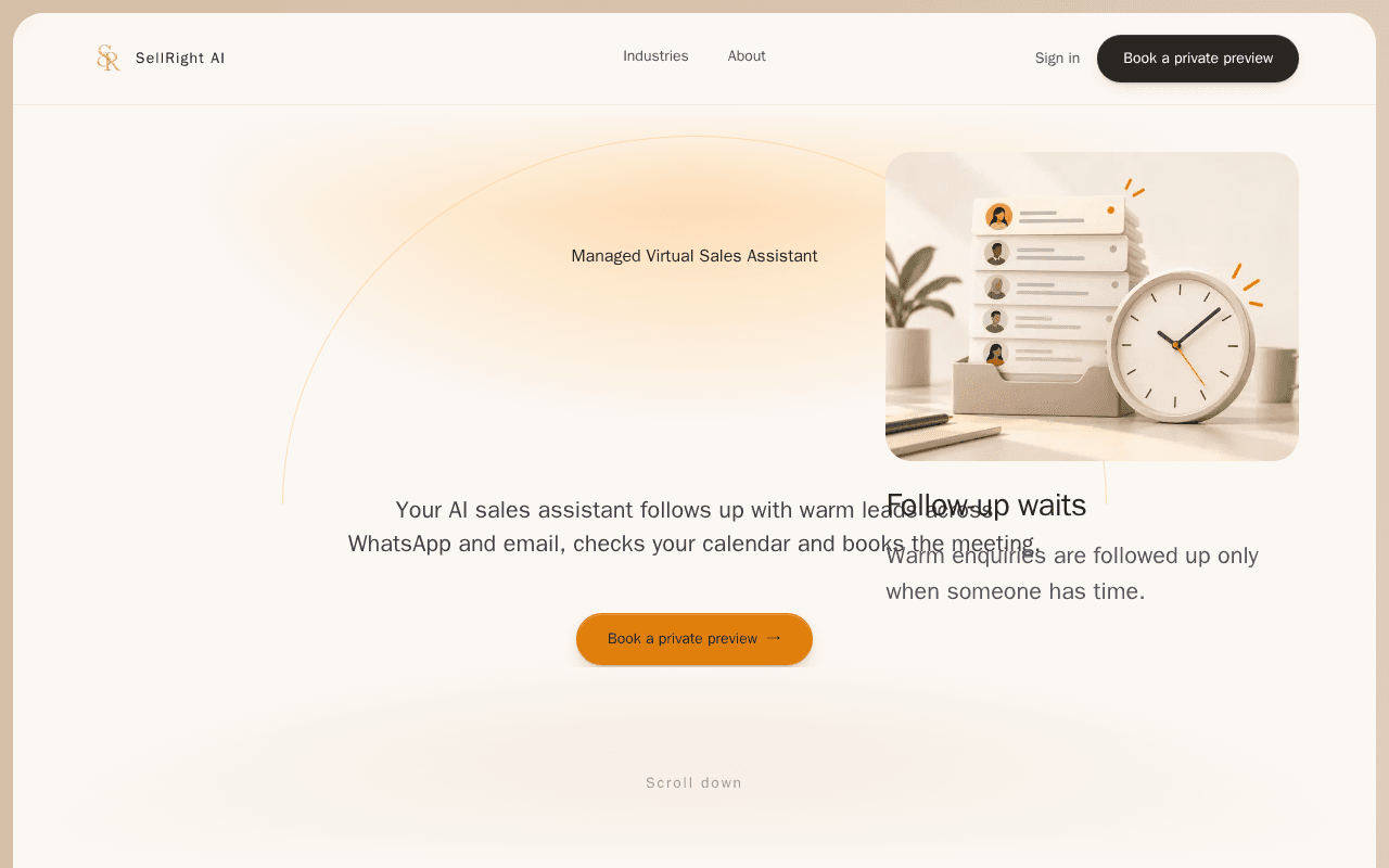 Screenshot of sellright.ai